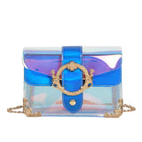 Laser Transparent PVC Jelly Shoulder Bag Beach Crossbody Chain Tote