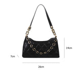 Lattice Pattern Chain Handbag Totes Women PU Leather Shoulder Casual Underarm