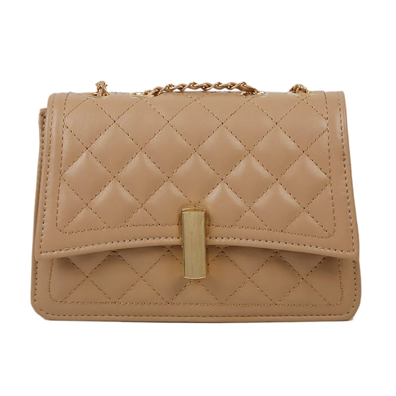 Lattice Pattern PU Leather Messenger Bag Women Solid Casual Purse