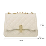 Lattice Pattern PU Leather Messenger Bag Women Solid Casual Purse