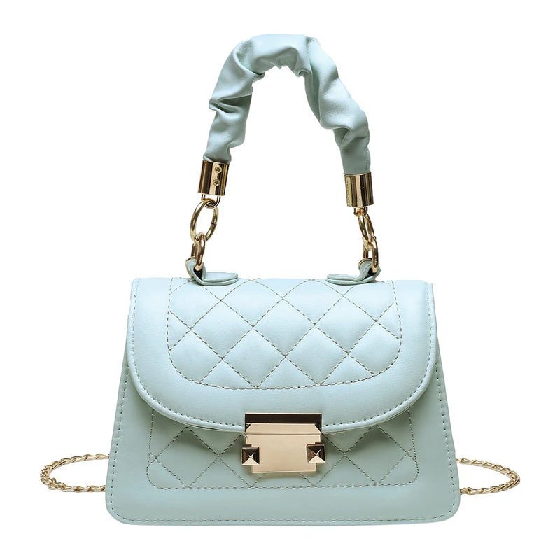 Lattice Pattern Shoulder Bags Retro Chain Small Crossbody Handbags