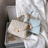 Lattice Pattern Shoulder Bags Retro Chain Small Crossbody Handbags