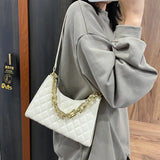 Lattice Pattern Women PU Shoulder Bag Chain Totes Leather