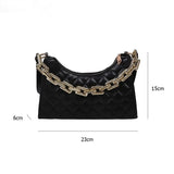 Lattice Pattern Women PU Shoulder Bag Chain Totes Leather