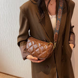 Lattice Women Shoulder Bags Female Handbags Wide Shoulder Strap