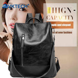Women's Retro PU Leather Backpack College Shoulder School Bag