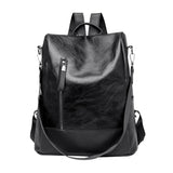 Women's Retro PU Leather Backpack College Shoulder School Bag