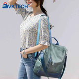 Women's Retro PU Leather Backpack College Shoulder School Bag