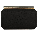 Leather Box Bag Evening Clutches Crossbody Rhinestone Party Purse Women