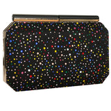 Leather Box Bag Evening Clutches Crossbody Rhinestone Party Purse Women