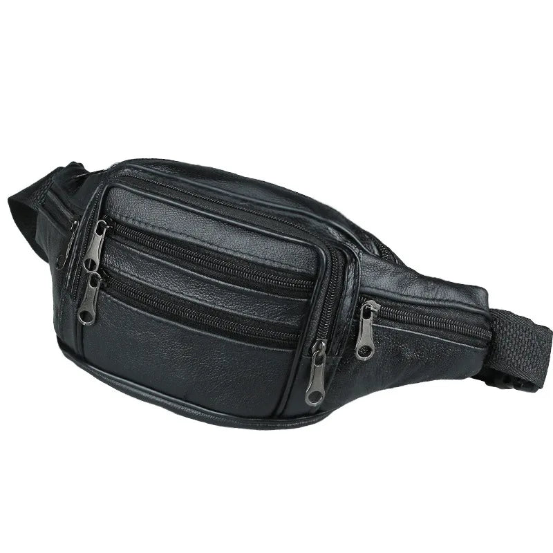 Leather Waist Fanny Pack for Men Women Travel Phone Bag