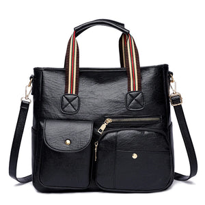 Women's Leather Tote Bag Large Capacity Shoulder Handbag