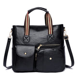 Women's Leather Tote Bag Large Capacity Shoulder Handbag