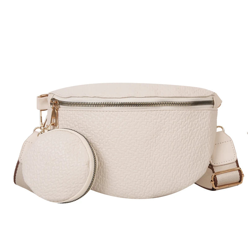 Leather Lady Waist Bag Casual Crossbody Chest Bags Unisex Hip Bum Bag