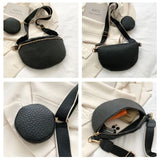 Leather Lady Waist Bag Casual Crossbody Chest Bags Unisex Hip Bum Bag