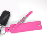 Leather Personalized Rhinestone Name Keychain Keyring