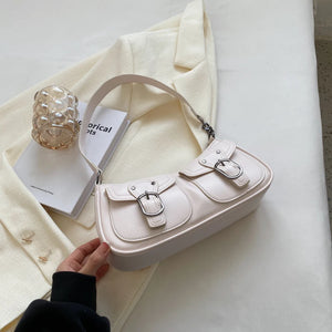 Leather Shoulder Side Bag for Women Small Pocket Handbag