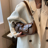 Leather Shoulder Side Bag for Women Small Pocket Handbag