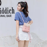 Leather Small Shoulder Bag Female Handbags Women Patchwork Colors Cross Body Pur