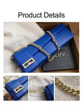 Leather Solid Handbags Women Shopper Underarm Bag Golden Chain