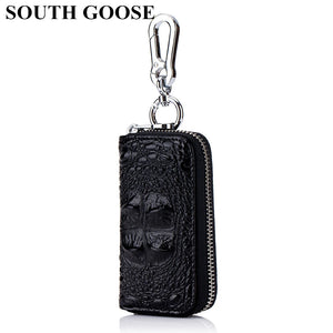 Crocodile Pattern Leather Key Wallet Holder