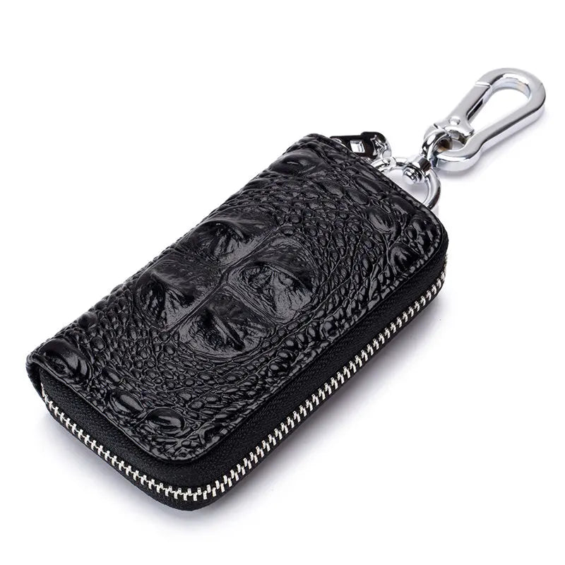 Crocodile Pattern Leather Key Wallet Holder