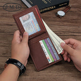 Men's Cowhide Embossed Leather Wallet Dollar Clip