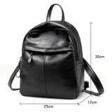 Leather Women Backpack Shoulder Bag for Teenager Girls Student