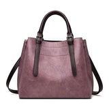 Women's Crossbody Tote Messenger Bag in Washed Pu Leather