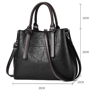 Women's Crossbody Tote Messenger Bag in Washed Pu Leather