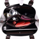 Women's Crossbody Tote Messenger Bag in Washed Pu Leather
