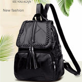 Leisure Women's Backpack Soft PU Leather Handbag Shoulder Bag Travel Schoolbags