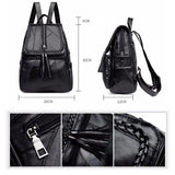 Leisure Women's Backpack Soft PU Leather Handbag Shoulder Bag Travel Schoolbags