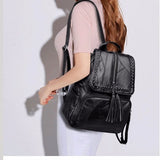 Leisure Women's Backpack Soft PU Leather Handbag Shoulder Bag