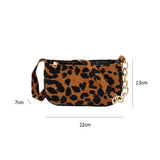 Leopard Pattern Chain Crossbody Bag Vintage Female Purse