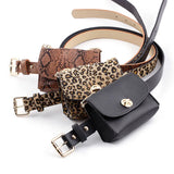 Leopard Print Ladies Belt Bag Vintage Waist Belt Bags Mobile Phone Pocket PU Lea