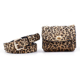 Leopard Print Ladies Belt Bag Vintage Waist Belt Bags Mobile Phone Pocket PU Lea