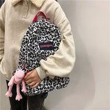 Leopard Women Backpack Harajuku Female School College Student Schoolbag