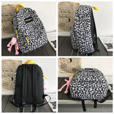 Leopard Women Backpack Harajuku Female School College Student Schoolbag