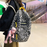 Leopard Women Backpack Harajuku Female School College Student Schoolbag
