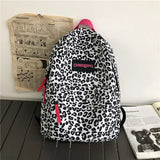 Leopard Women Backpack Harajuku Female School College Student Schoolbag