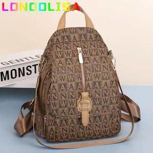 4 in 1 Women's Backpack Shoulder Crossbody Bag PU Leather Bagpack