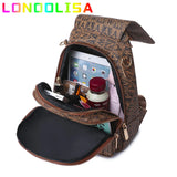 4 in 1 Women's Backpack Shoulder Crossbody Bag PU Leather Bagpack