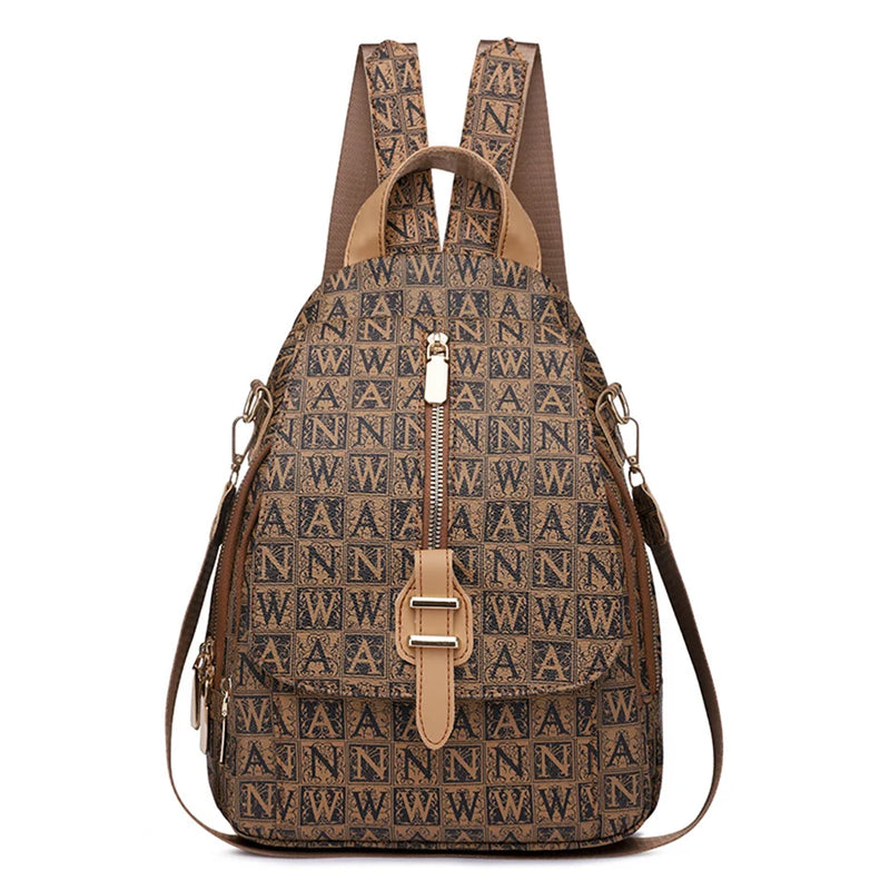 4 in 1 Women's Backpack Shoulder Crossbody Bag PU Leather Bagpack