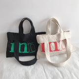 Letter Canvas Bag for Women Ladies Single Shoulder Shopping Bags