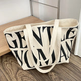 Pattern Canvas Shoulder Bag Large Capacity Women Shopping Handbag