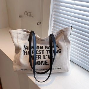 Canvas Women's Shoulder Bag Casual Travel Tote School Bag Large Capacity