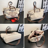 Canvas Women's Shoulder Bag Casual Travel Tote School Bag Large Capacity