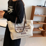 Canvas Women's Shoulder Bag Casual Travel Tote School Bag Large Capacity