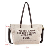 Canvas Women's Shoulder Bag Casual Travel Tote School Bag Large Capacity